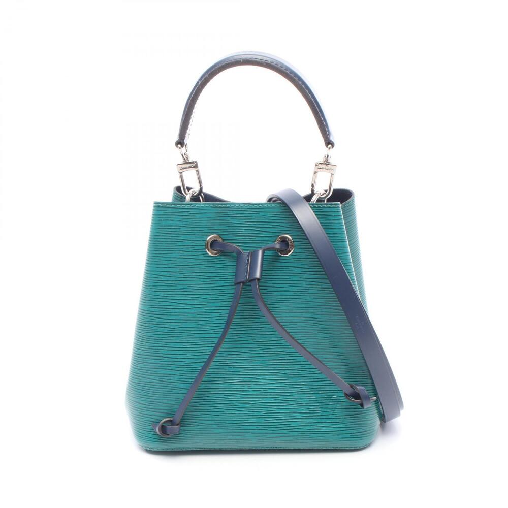 Louis Vuitton Neo Noe Vert Emroad Indigo Blue Leather Epi Green Navy Blue